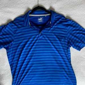 Great condition blue striped puma golf shirt